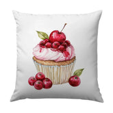 Cupcake Pillow, Cherry Pillow, Dessert Pillow, Foodie Pillow, Watercolor Pillow, Decorative Pillow, Home Decor Pillow, Kitchen Pillow - Tawshia